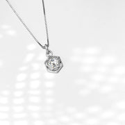 Hexagon Necklace Silver & Rhodium Plated